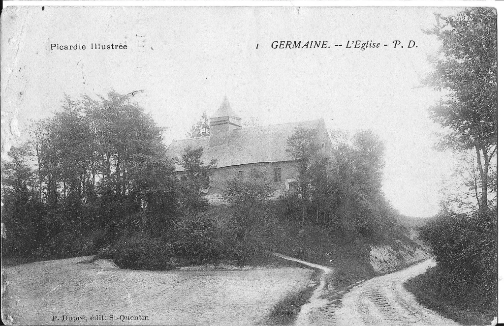 Carte postale de l'église de Germaine